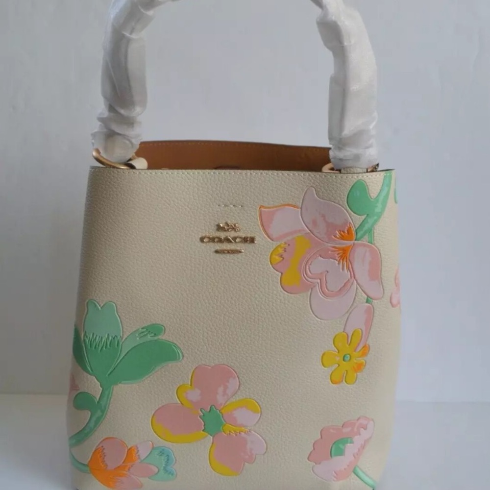 COACH Bucket Bag with Dreamy Land Floral Print Spring Summer Bag NEW WITHOUT TAG - Picture 3 of 15